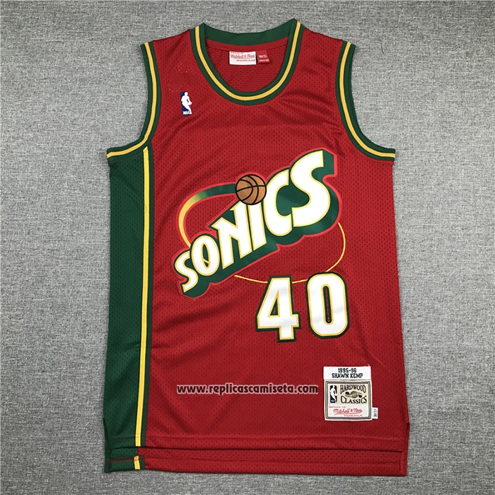 Camiseta Seattle SuperSonics Shawn Kemp #40 Historic Retro Rojo